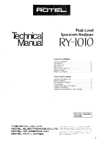 Rotel RY-1010 - Technical manual 